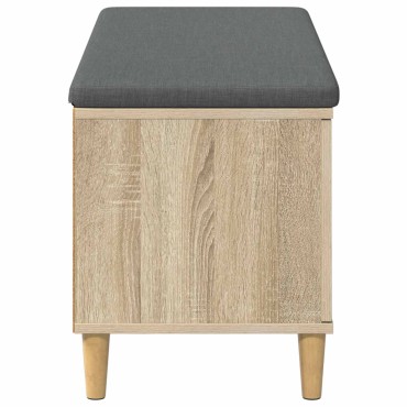 vidaXL Παγκάκι Χαλωρίου με μαξιλάρι Δρύς Sonoma 100x38x46 εκ 1 τεμ.