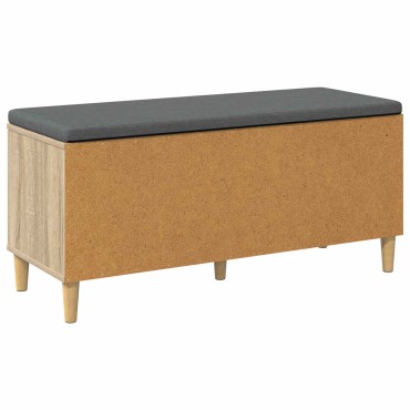 vidaXL Παγκάκι Χαλωρίου με μαξιλάρι Δρύς Sonoma 100x38x46 εκ 1 τεμ.
