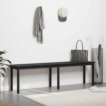 vidaXL παγκάκι Μαύρη Οξυά 160x35x45cm Επεξεργασμένο Ξύλο