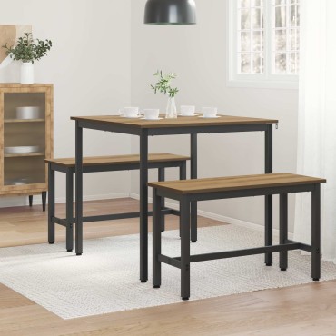 vidaXL Τραπεζαρίες 80x80x75cm Επεξεργασμένο Ξύλο Artisan Δρυς