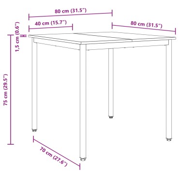 vidaXL Τραπεζαρίες 80x80x75cm Επεξεργασμένο Ξύλο Artisan Δρυς