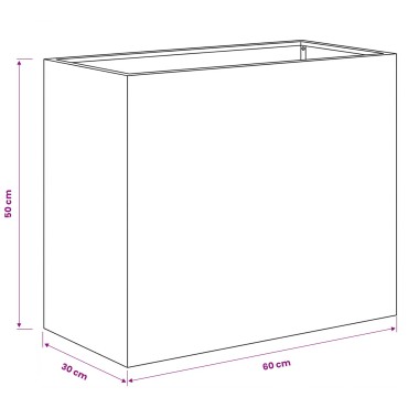 vidaXL Γλάστρα Κήπου 2 τμχ. Ασημί 60 x 30 x 50 εκ. Ανοξείδωτο Ατσάλι