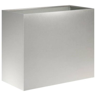 vidaXL Γλάστρα Κήπου Ασημί 60 x 30 x 40 εκ. Ανοξείδωτο Ατσάλι