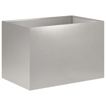 vidaXL Γλάστρα Κήπου Ασημί 60 x 40 x 40 εκ. Ανοξείδωτο Ατσάλι