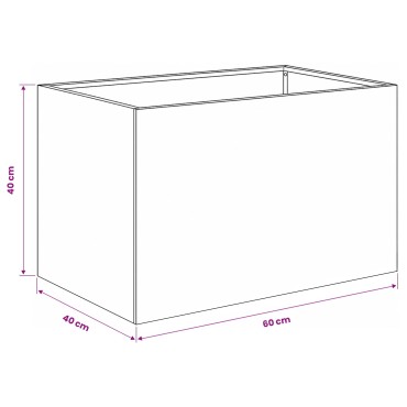 vidaXL Γλάστρα Κήπου Ασημί 60 x 40 x 40 εκ. Ανοξείδωτο Ατσάλι