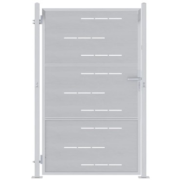 vidaXL Πύλη Κήπου 85 x 120 εκ. Ανοξείδωτο Ατσάλι Ασημί Κλειδώσιμο