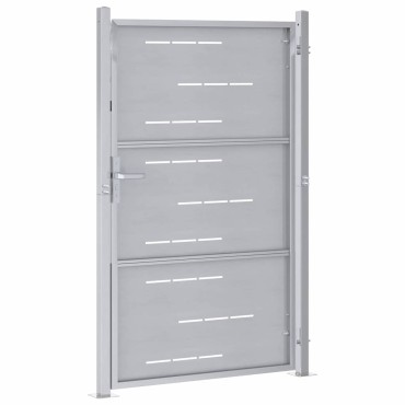 vidaXL Πύλη Κήπου 85 x 120 εκ. Ανοξείδωτο Ατσάλι Ασημί Κλειδώσιμο