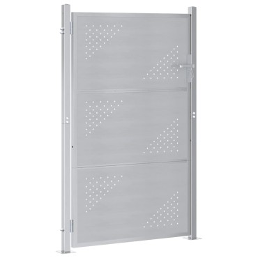 vidaXL Πύλη Κήπου 85 x 120 εκ. Ανοξείδωτο Ατσάλι Ασημί Κλειδώσιμο