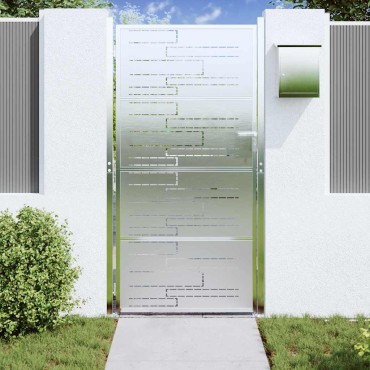 vidaXL Πύλη Κήπου 85 x 174 εκ Ανοξείδωτο ατσάλι Ασημί Κλειδώσιμο