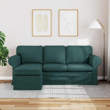 vidaXL Καναπές Σκούρο Πράσινο 195x138x80cm ύφασμα