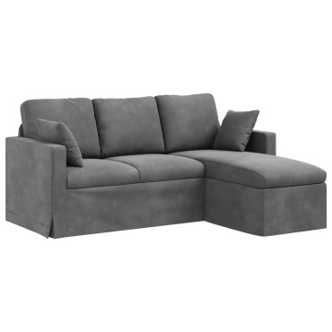 vidaXL Καναπές Σκούρο Γκρι 178x134x80cm Βελούδο