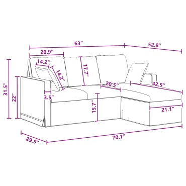 vidaXL Καναπές Σκούρο Γκρι 178x134x80cm Βελούδο