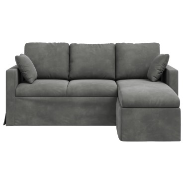 vidaXL Καναπές Σκούρο Γκρι 178x134x80cm Βελούδο