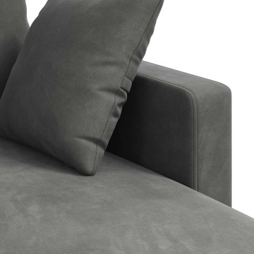 vidaXL Καναπές Σκούρο Γκρι 178x134x80cm Βελούδο