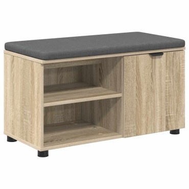 vidaXL Παγκάκι Χαλωρίου με μαξιλάρι Δρύς Sonoma 80x38x46 εκ 1 τεμ.
