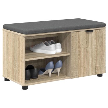 vidaXL Παγκάκι Χαλωρίου με μαξιλάρι Δρύς Sonoma 80x38x46 εκ 1 τεμ.