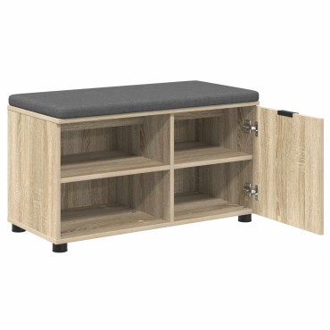 vidaXL Παγκάκι Χαλωρίου με μαξιλάρι Δρύς Sonoma 80x38x46 εκ 1 τεμ.