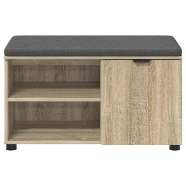 vidaXL Παγκάκι Χαλωρίου με μαξιλάρι Δρύς Sonoma 80x38x46 εκ 1 τεμ.