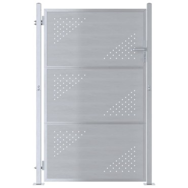 vidaXL Πύλη Κήπου 85 x 144 εκ Ανοξείδωτο Ατσάλι Ασημί Κλειδώσιμο