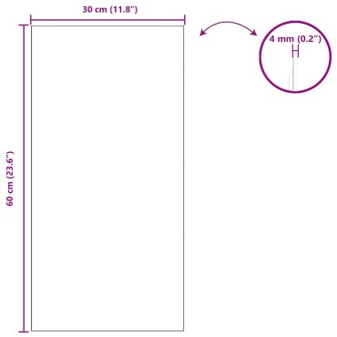 vidaXL Καθρέφτης τοίχου Ορθογώνιος 30 x 60 cm σκληρυμένο γυαλί