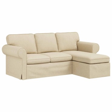 vidaXL Καναπές Κρεμ 195x138x80cm ύφασμα