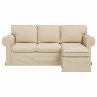 vidaXL Καναπές Κρεμ 195x138x80cm ύφασμα
