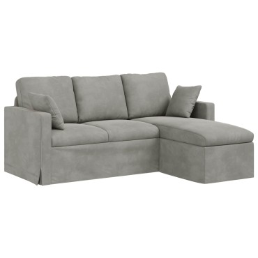 vidaXL Καναπές Ανοιχτό γκρι 178x134x80cm Βελούδο