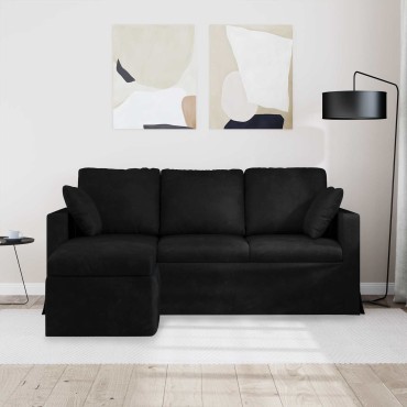 vidaXL Καναπές Μαύρο 178x134x80cm Βελούδο