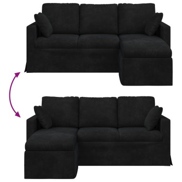 vidaXL Καναπές Μαύρο 178x134x80cm Βελούδο