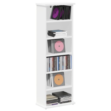 vidaXL Ντουλάπα CD Λευκό 32x17x92cm Επεξεργασμένο Ξύλο