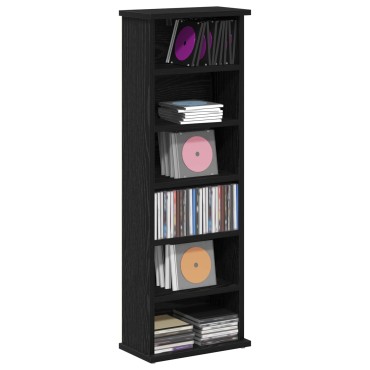 vidaXL Ντουλάπα CD Μαύρη Δρυς 60x17x92cm Επεξεργασμένο Ξύλο
