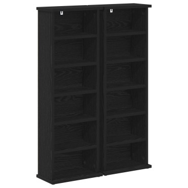 vidaXL Ντουλάπα CD 2 τεμ. Μαύρη Δρυς 60x17x92cm