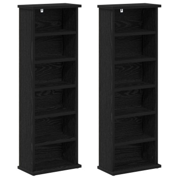 vidaXL Ντουλάπα CD 2 τεμ. Μαύρη Δρυς 60x17x92cm