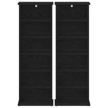 vidaXL Ντουλάπα CD 2 τεμ. Μαύρη Δρυς 60x17x92cm