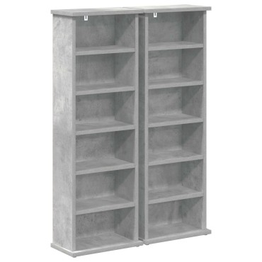vidaXL Ντουλάπα CD 2 τεμ. Γκρι Σκυροδέματος 60x17x92cm