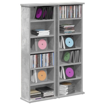 vidaXL Ντουλάπα CD 2 τεμ. Γκρι Σκυροδέματος 60x17x92cm