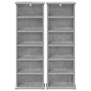 vidaXL Ντουλάπα CD 2 τεμ. Γκρι Σκυροδέματος 60x17x92cm