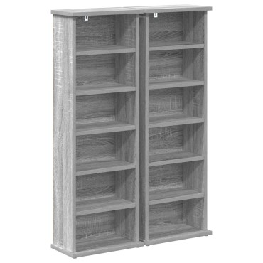 vidaXL Ντουλάπα CD 2 τεμ. Γκρι Sonoma 60x17x92cm