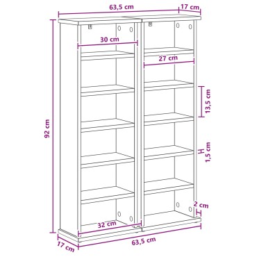 vidaXL Ντουλάπα CD 2 τεμ. Γκρι Sonoma 60x17x92cm