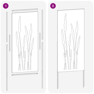 vidaXL Οθόνη Ιδιωτικότητας Κήπου Floral Σκ rusty 50 x 140 εκ