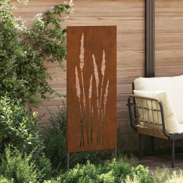 vidaXL Οθόνη Ιδιωτικότητας Κήπου Floral Σκ rusty 50 x 140 εκ