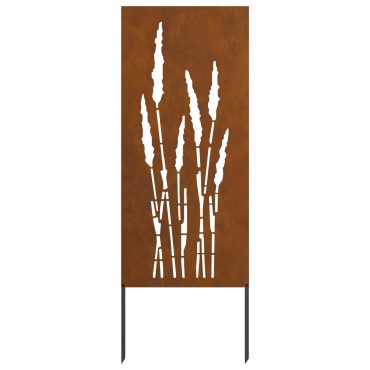 vidaXL Οθόνη Ιδιωτικότητας Κήπου Floral Σκ rusty 50 x 140 εκ