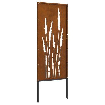 vidaXL Οθόνη Ιδιωτικότητας Κήπου Floral Σκ rusty 50 x 140 εκ