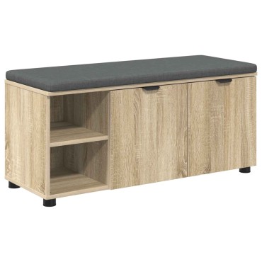 vidaXL Παγκάκι Χαλωρίου με μαξιλάρι Δρύς Sonoma 100x38x46 εκ 1 τεμ.
