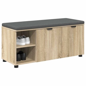 vidaXL Παγκάκι Χαλωρίου με μαξιλάρι Δρύς Sonoma 100x38x46 εκ 1 τεμ.