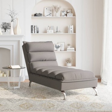 vidaXL Ανάκλιντρο Taupe Υφασμάτινο με Μαξιλάρια 133,5x56x74cm 1 τεμ.