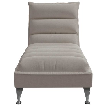 vidaXL Ανάκλιντρο Taupe Υφασμάτινο με Μαξιλάρια 133,5x56x74cm 1 τεμ.