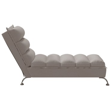 vidaXL Ανάκλιντρο Taupe Υφασμάτινο με Μαξιλάρια 133,5x56x74cm 1 τεμ.