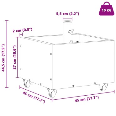 vidaXL Βάση ομπρέλας 11.75 kg Λευκό Ατσάλι τετράγωνο