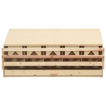 vidaXL Φωλιά για Κότες με 5 Θέσεις 117x33x54 εκ. από Μασίφ Ξύλο Πεύκου